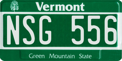 VT license plate NSG556