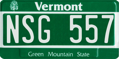 VT license plate NSG557
