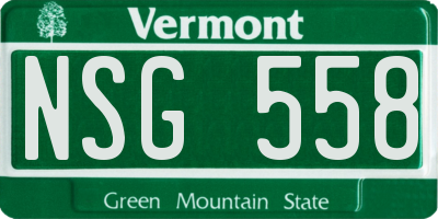 VT license plate NSG558