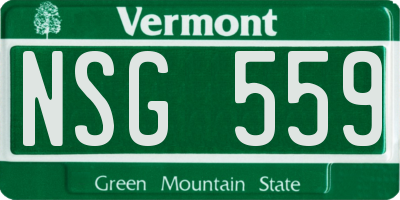 VT license plate NSG559