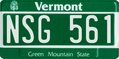 VT license plate NSG561