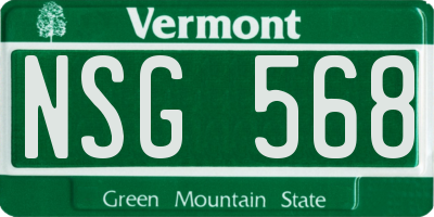 VT license plate NSG568