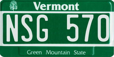 VT license plate NSG570