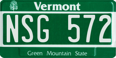 VT license plate NSG572