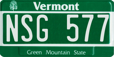 VT license plate NSG577