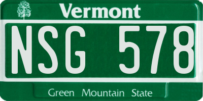 VT license plate NSG578