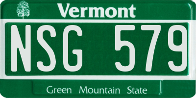 VT license plate NSG579