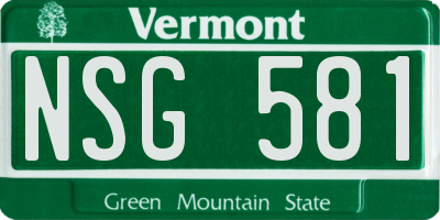 VT license plate NSG581