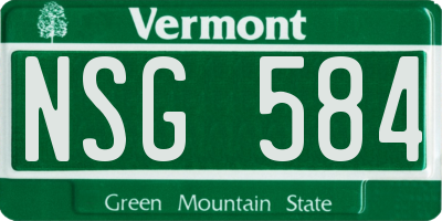 VT license plate NSG584