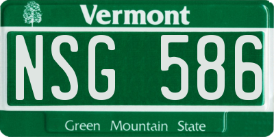 VT license plate NSG586