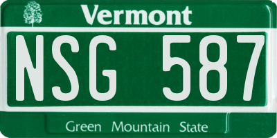 VT license plate NSG587