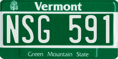 VT license plate NSG591