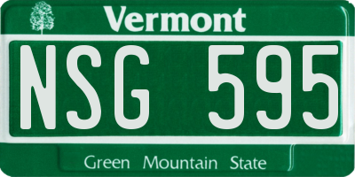 VT license plate NSG595