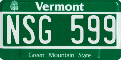 VT license plate NSG599