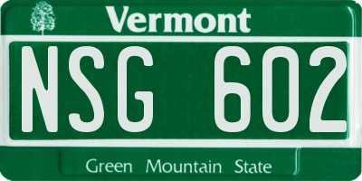 VT license plate NSG602