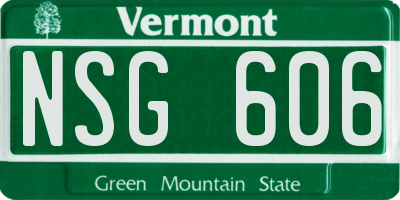 VT license plate NSG606