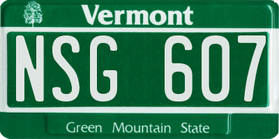 VT license plate NSG607