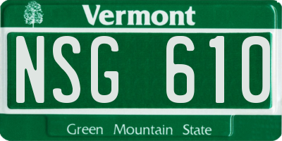 VT license plate NSG610
