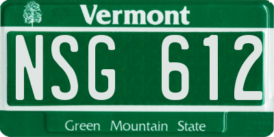VT license plate NSG612