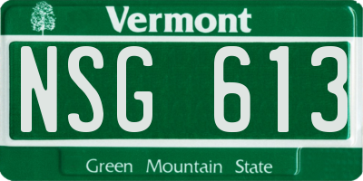 VT license plate NSG613