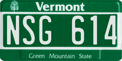 VT license plate NSG614