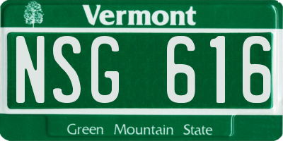 VT license plate NSG616