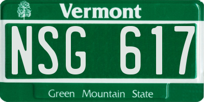 VT license plate NSG617