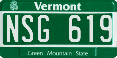 VT license plate NSG619