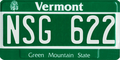 VT license plate NSG622