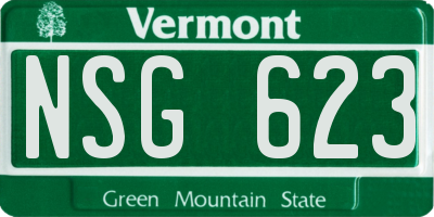 VT license plate NSG623