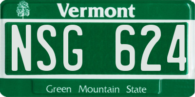 VT license plate NSG624