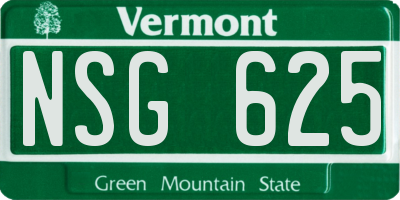 VT license plate NSG625