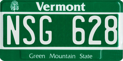 VT license plate NSG628