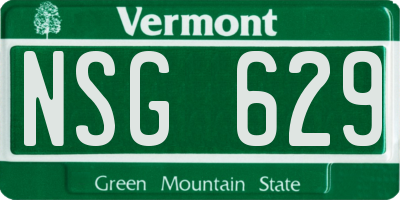 VT license plate NSG629