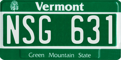 VT license plate NSG631