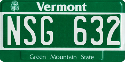 VT license plate NSG632