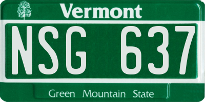VT license plate NSG637