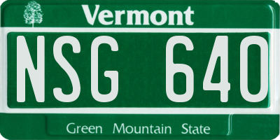 VT license plate NSG640