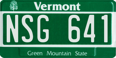 VT license plate NSG641