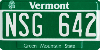 VT license plate NSG642