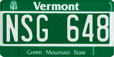 VT license plate NSG648