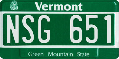 VT license plate NSG651