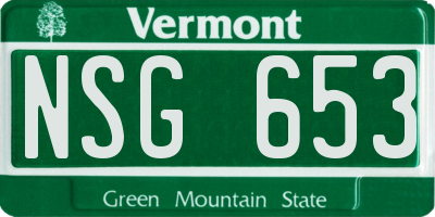VT license plate NSG653