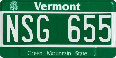 VT license plate NSG655