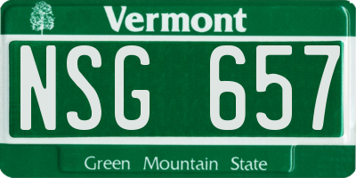 VT license plate NSG657