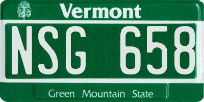 VT license plate NSG658