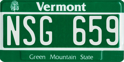 VT license plate NSG659