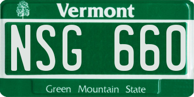 VT license plate NSG660