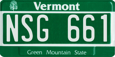 VT license plate NSG661
