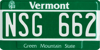 VT license plate NSG662